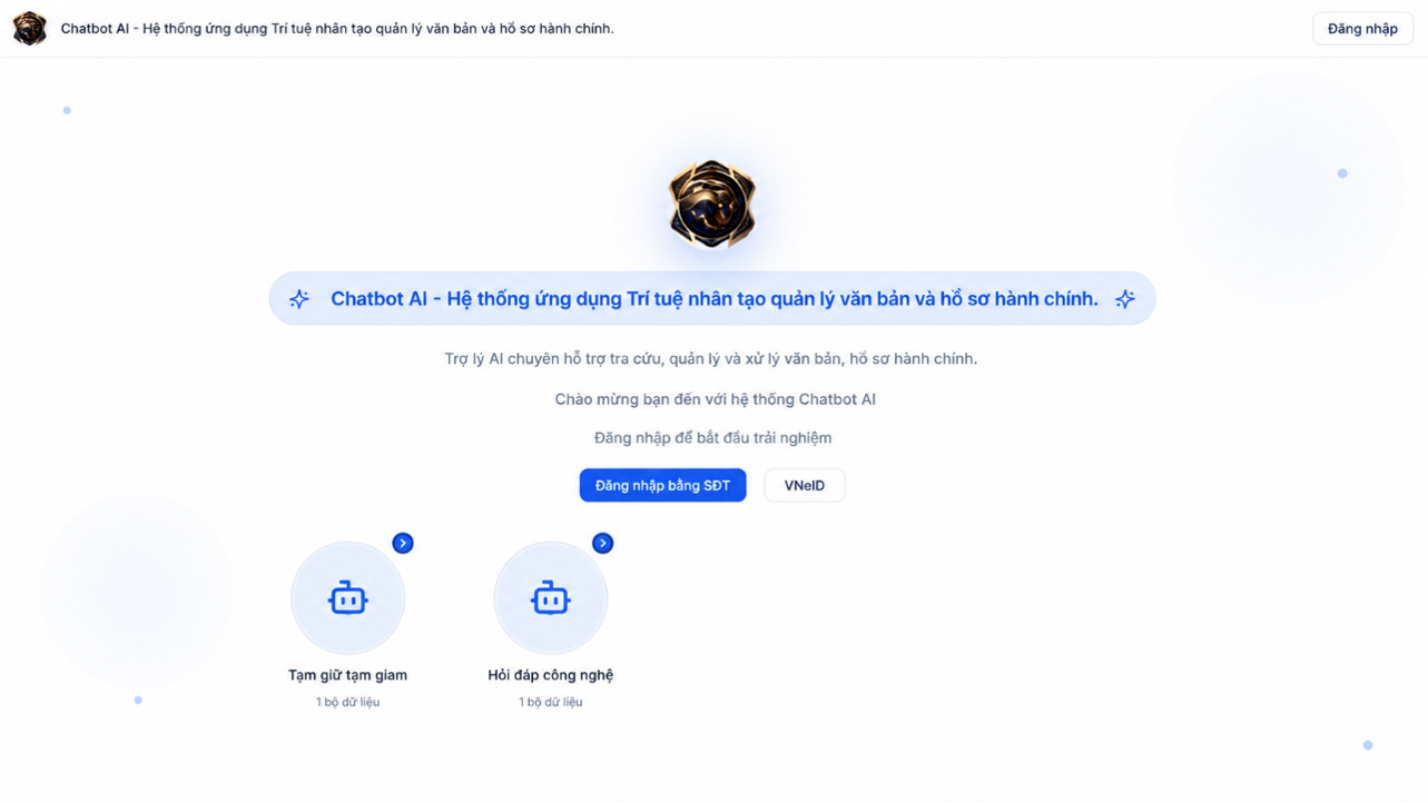 Chatbot AI - Hệ thống ứng dụng Trí tuệ nhân tạo quản lý văn bản và hồ sơ hành chính